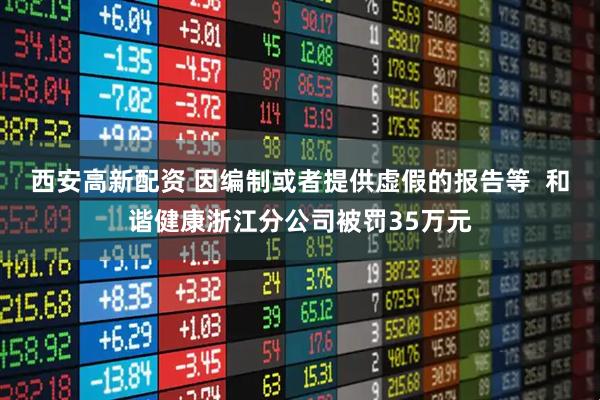 西安高新配资 因编制或者提供虚假的报告等  和谐健康浙江分公司被罚35万元